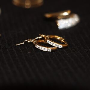 Elegant Gold and Silver Hoop Earrings